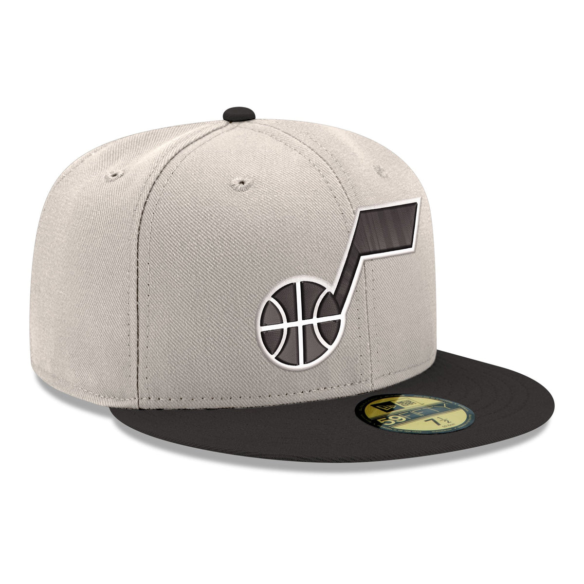 Men's Utah Jazz  New Era White/Black Chrome 59FIFTY Fitted Hat