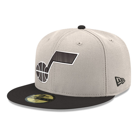 Men's Utah Jazz  New Era White/Black Chrome 59FIFTY Fitted Hat