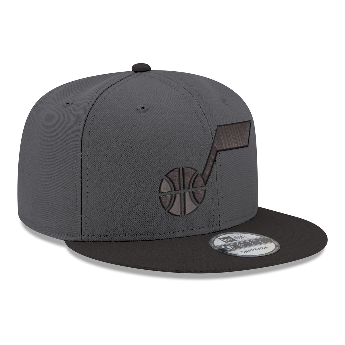 Men's Utah Jazz New Era Gray/Black Logo 2-Tone 9FIFTY Snapback Hat