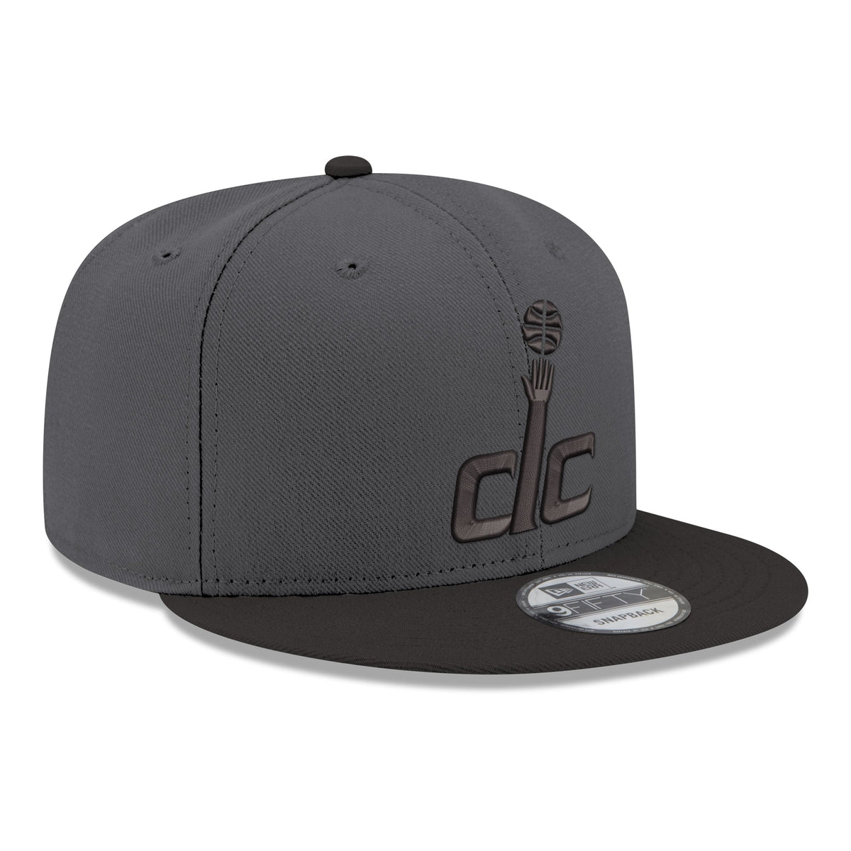 Men's Washington Wizards New Era Gray/Black Logo 2-Tone 9FIFTY Snapback Hat