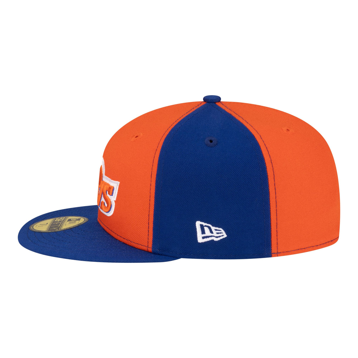 Men's Cleveland Cavaliers  New Era Orange/Blue 80s Throwback Pinwheel 59FIFTY Fitted Hat