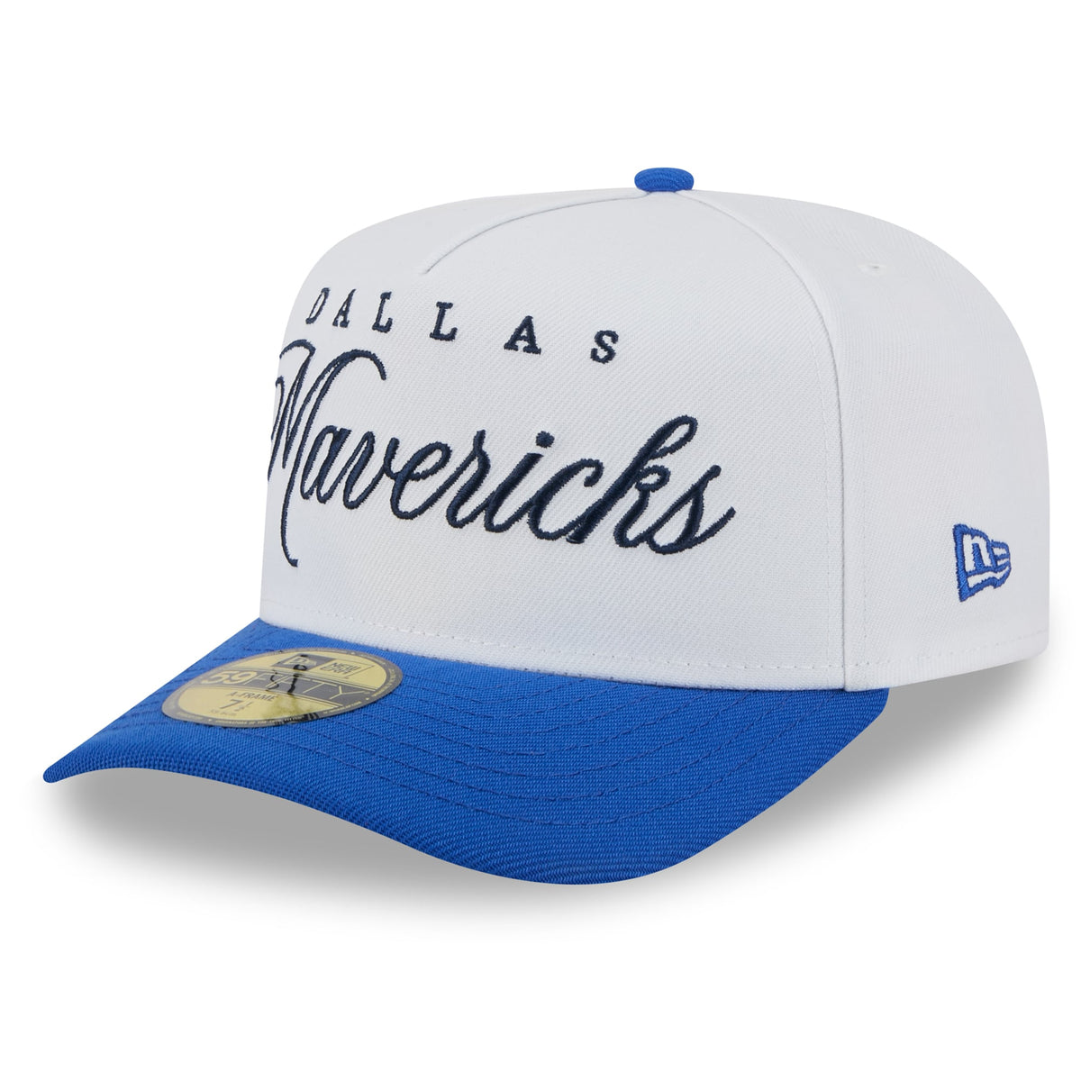 Men's Dallas Mavericks New Era White/Blue 2025 NBA Draft A-Frame 59FIFTY Fitted Hat