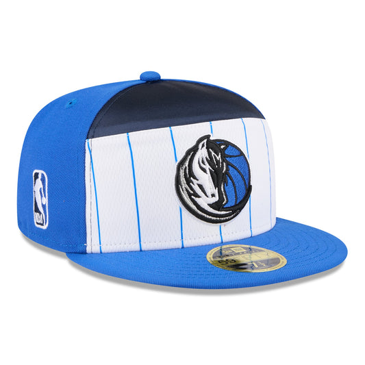 Men's Dallas Mavericks  New Era White/Blue 2025 NBA Tip Off Split Panel 59FIFTY Fitted Hat