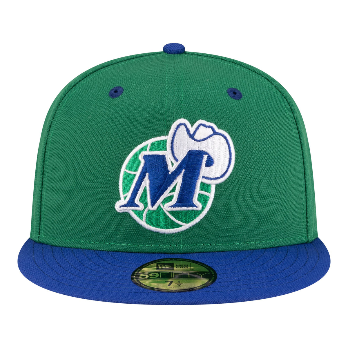 Men's Dallas Mavericks  New Era Green/Blue 80s Throwback 59FIFTY Fitted Hat