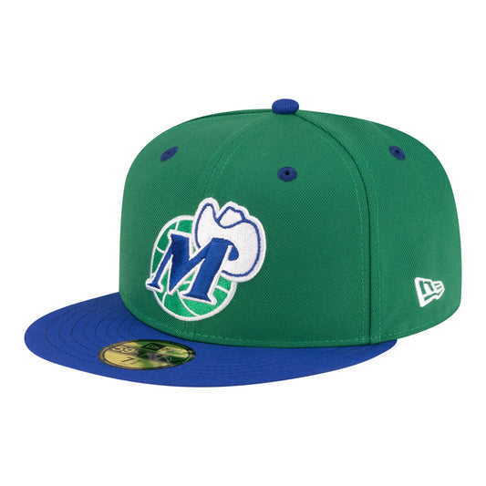 Men's Dallas Mavericks  New Era Green/Blue 80s Throwback 59FIFTY Fitted Hat