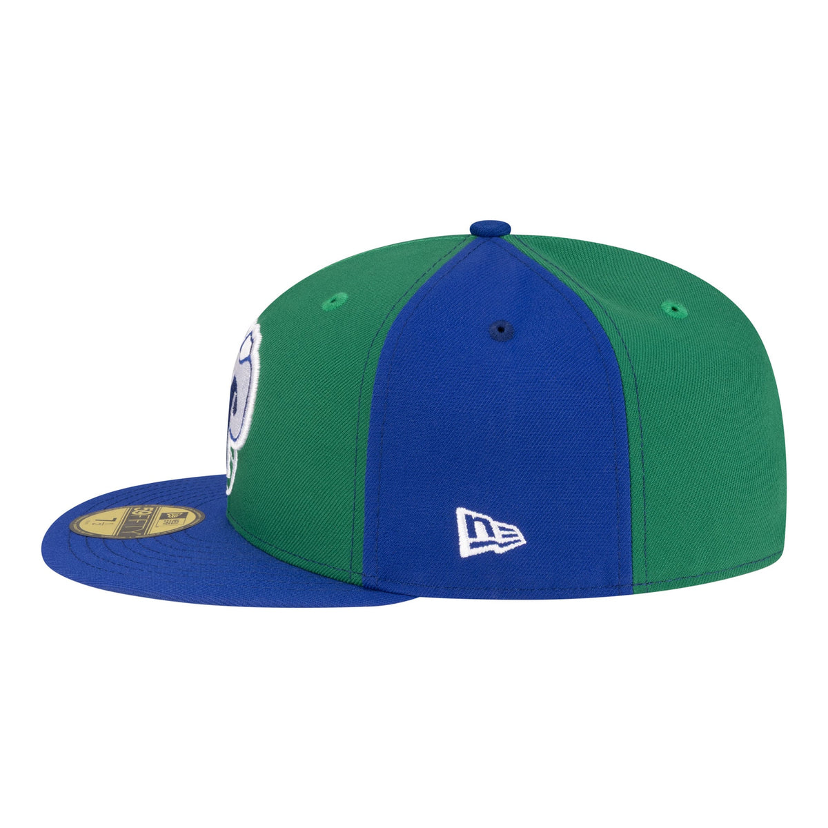 Men's Dallas Mavericks  New Era Green/Blue 80s Throwback Pinwheel 59FIFTY Fitted Hat