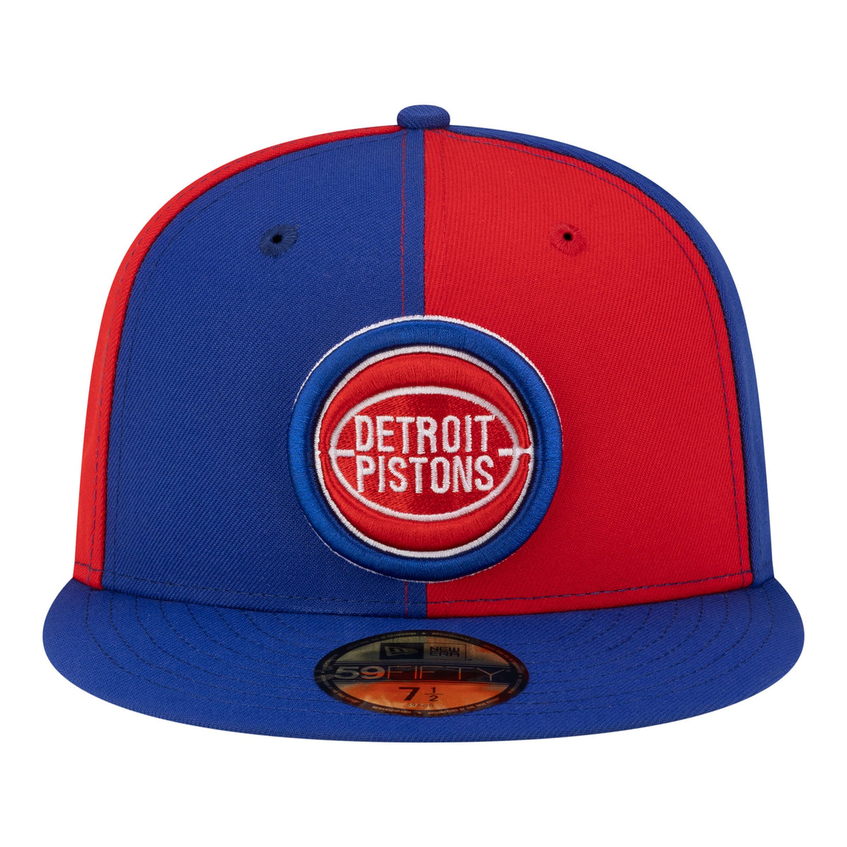 Men's Detroit Pistons  New Era Red/Blue 80s Throwback Pinwheel 59FIFTY Fitted Hat