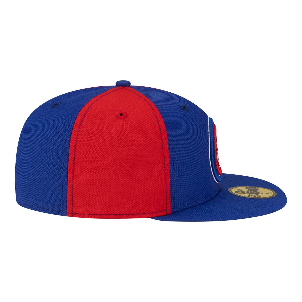 Men's Detroit Pistons  New Era Red/Blue 80s Throwback Pinwheel 59FIFTY Fitted Hat