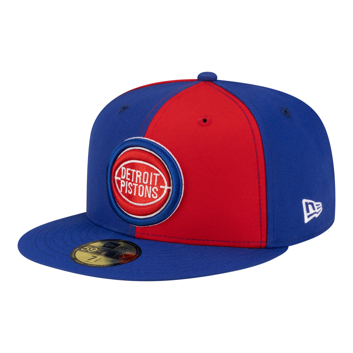 Men's Detroit Pistons  New Era Red/Blue 80s Throwback Pinwheel 59FIFTY Fitted Hat