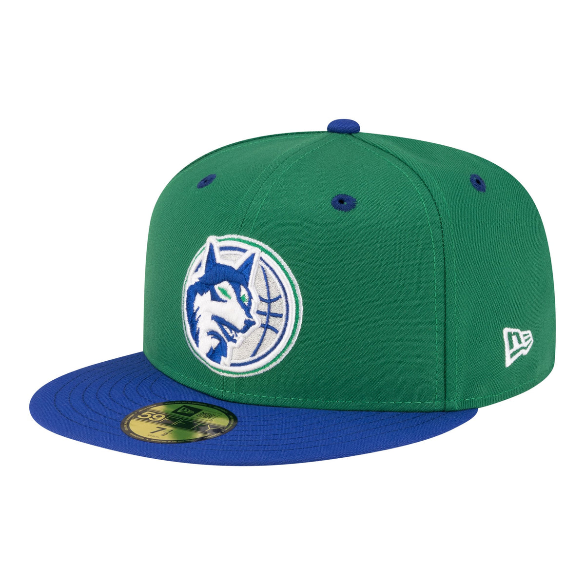 Men's Minnesota Timberwolves  New Era Green/Blue 80s Throwback 59FIFTY Fitted Hat