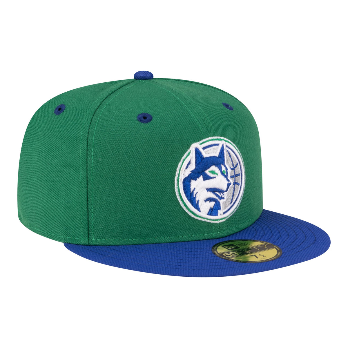 Men's Minnesota Timberwolves  New Era Green/Blue 80s Throwback 59FIFTY Fitted Hat