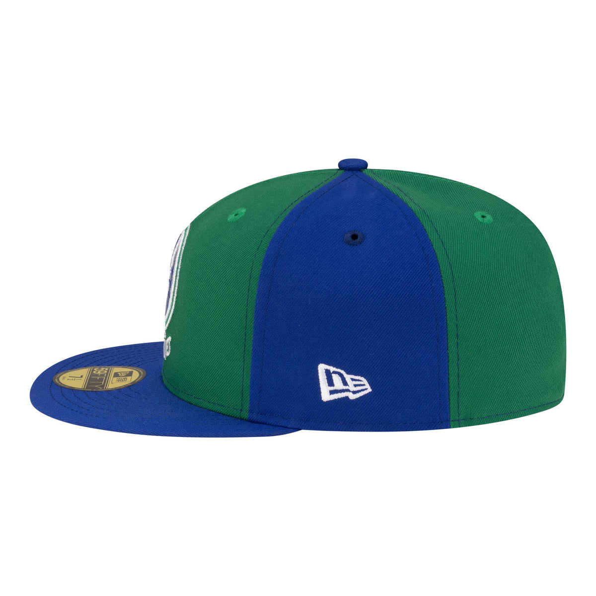Men's Minnesota Timberwolves  New Era Green/Blue 80s Throwback Pinwheel 59FIFTY Fitted Hat