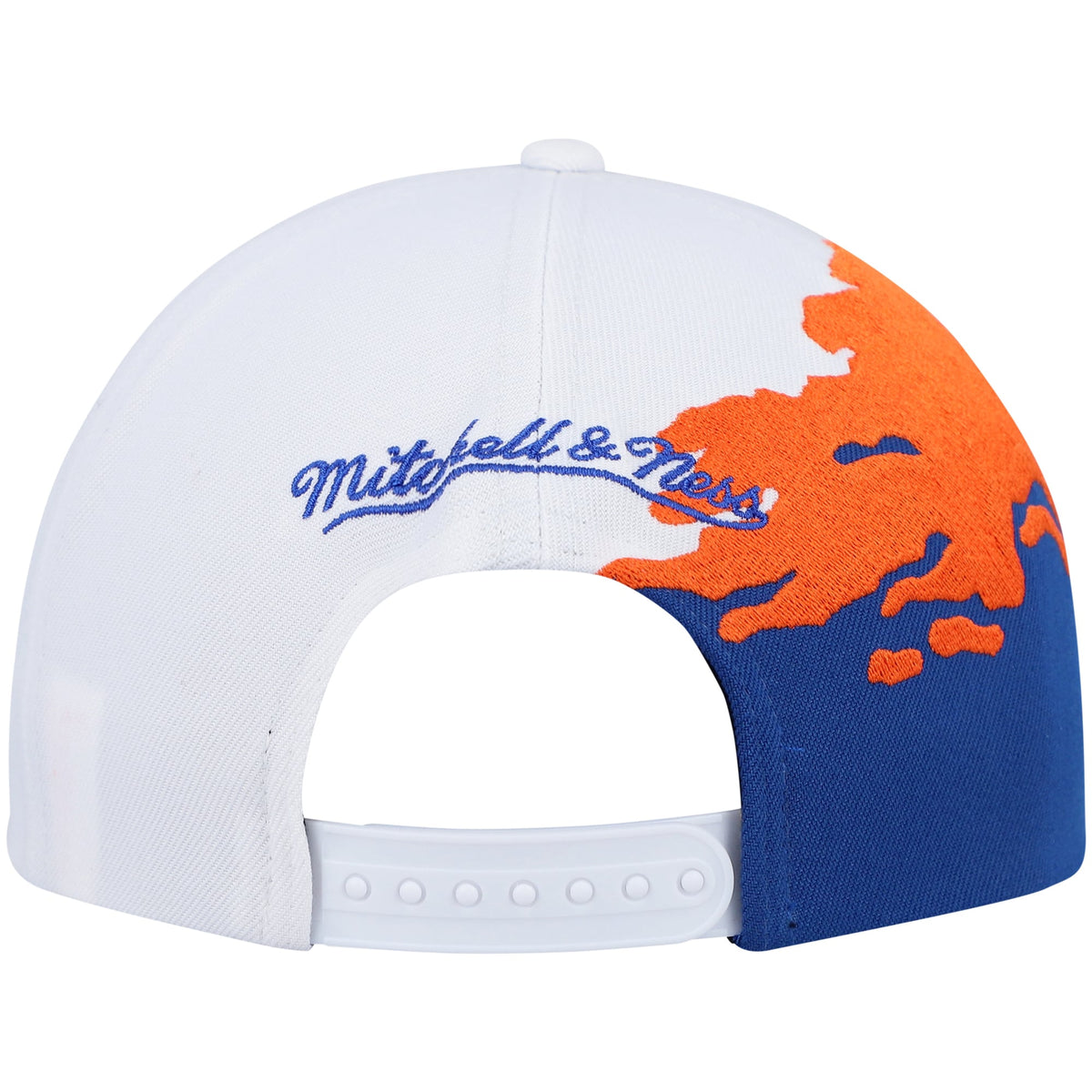 Men's New York Knicks Mitchell & Ness White/Blue Hardwood Classics Paintbrush Snapback Hat