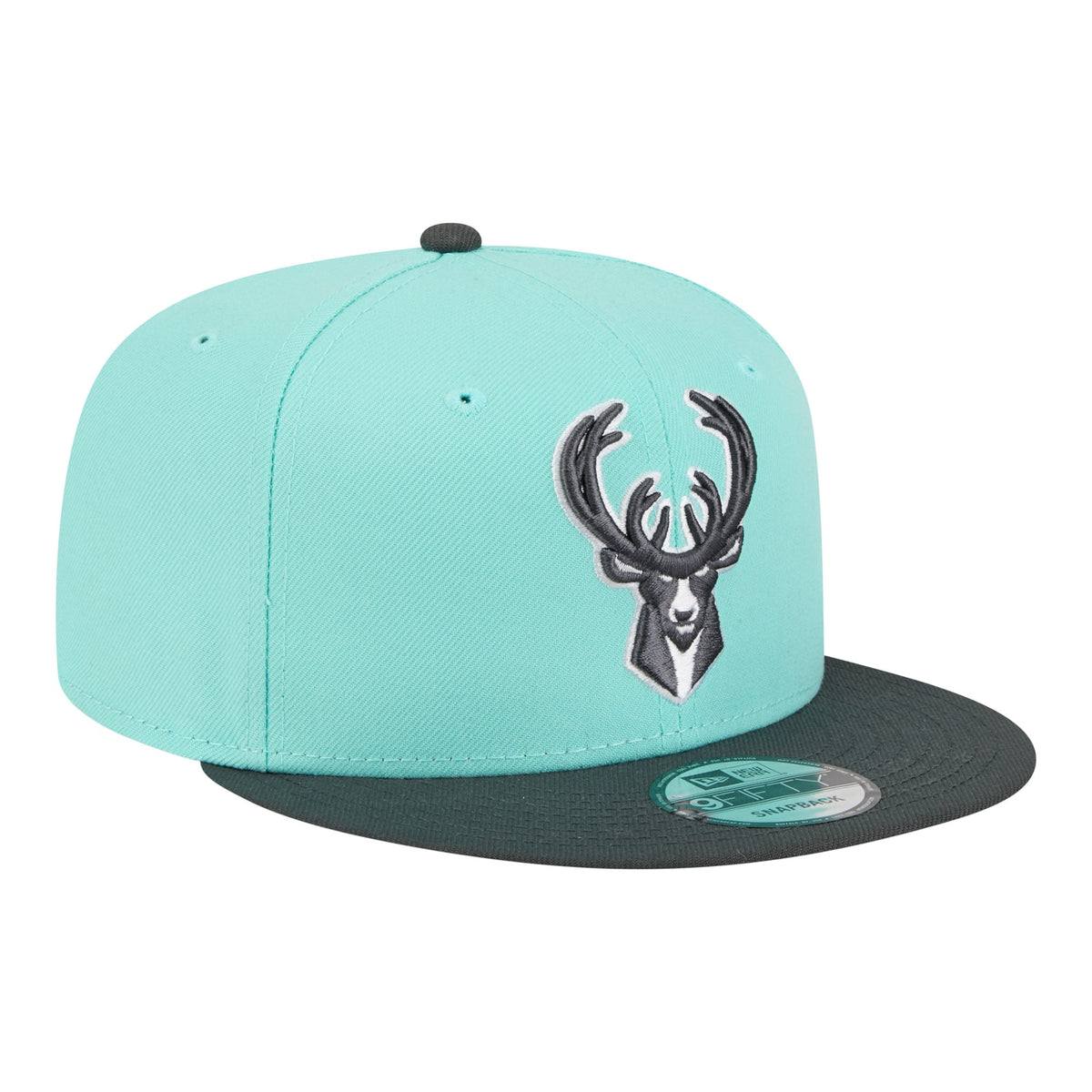 Men's Milwaukee Bucks New Era Turquoise/Charcoal Color Pack Two-Tone 9FIFTY Snapback Hat
