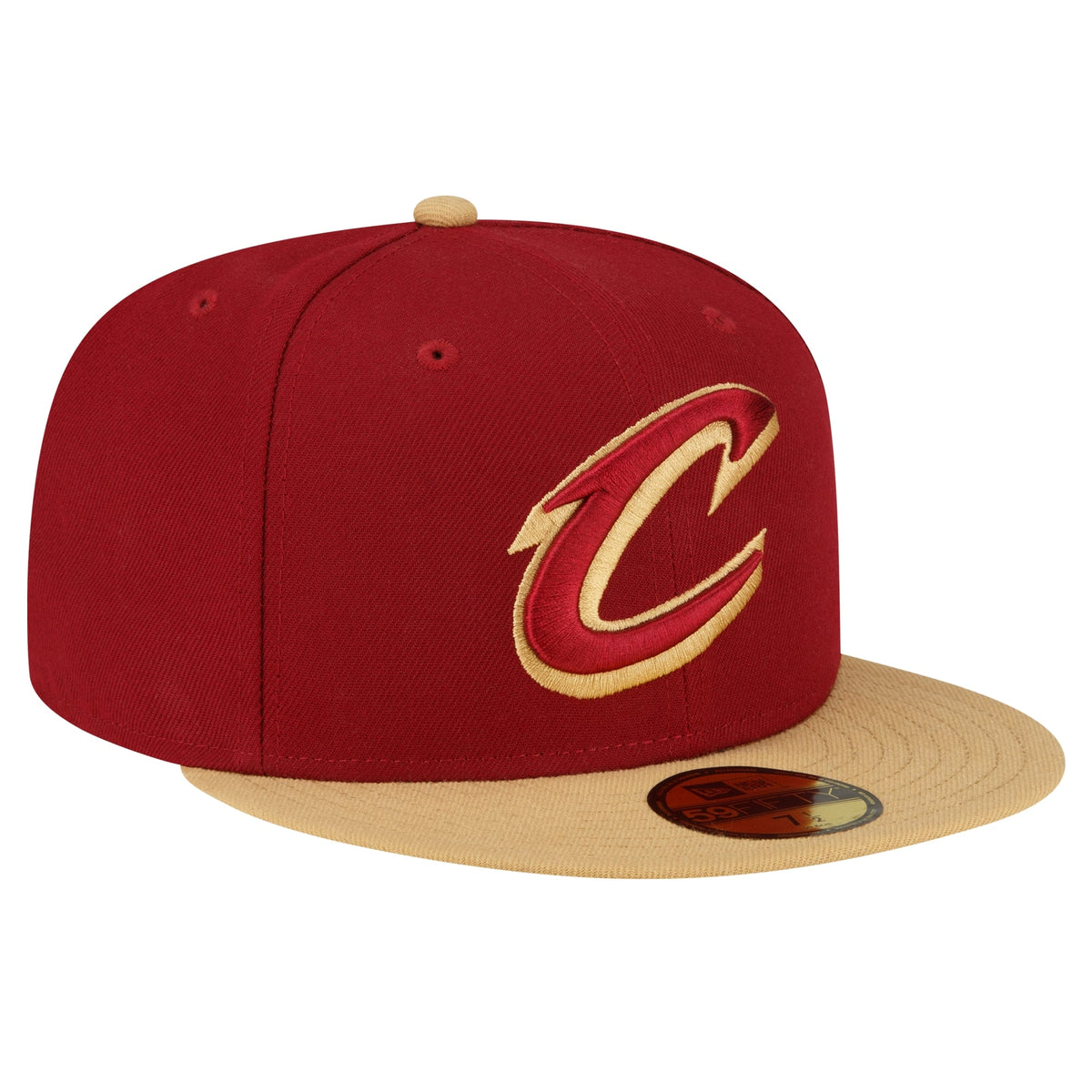 Men's Cleveland Cavaliers New Era Wine/Gold 2-Tone 59FIFTY Fitted Hat