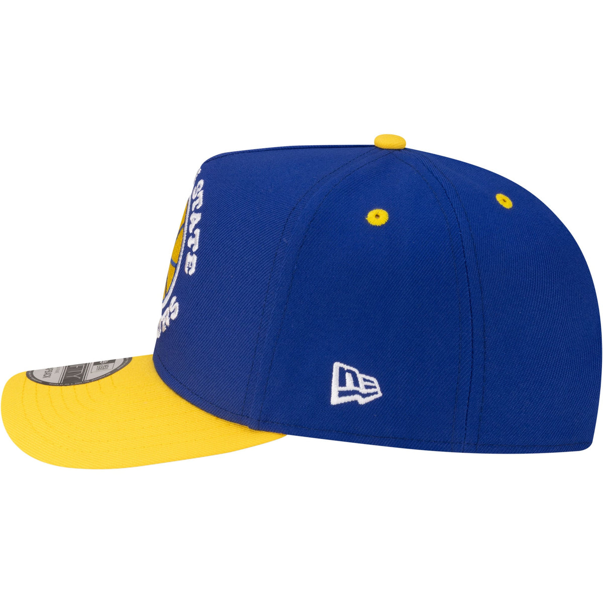 Men's Golden State Warriors  New Era Royal/Gold 80s Throwback A-Frame 9FIFTY Snapback Hat