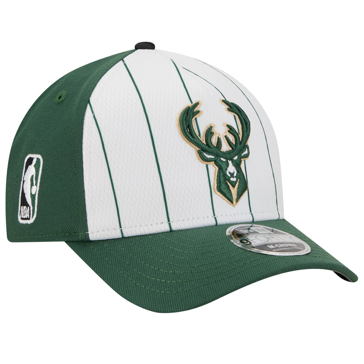 Men's Milwaukee Bucks  New Era White/Hunter Green 2025 NBA Tip Off M-Crown A-Frame 9FORTY Adjustable Hat