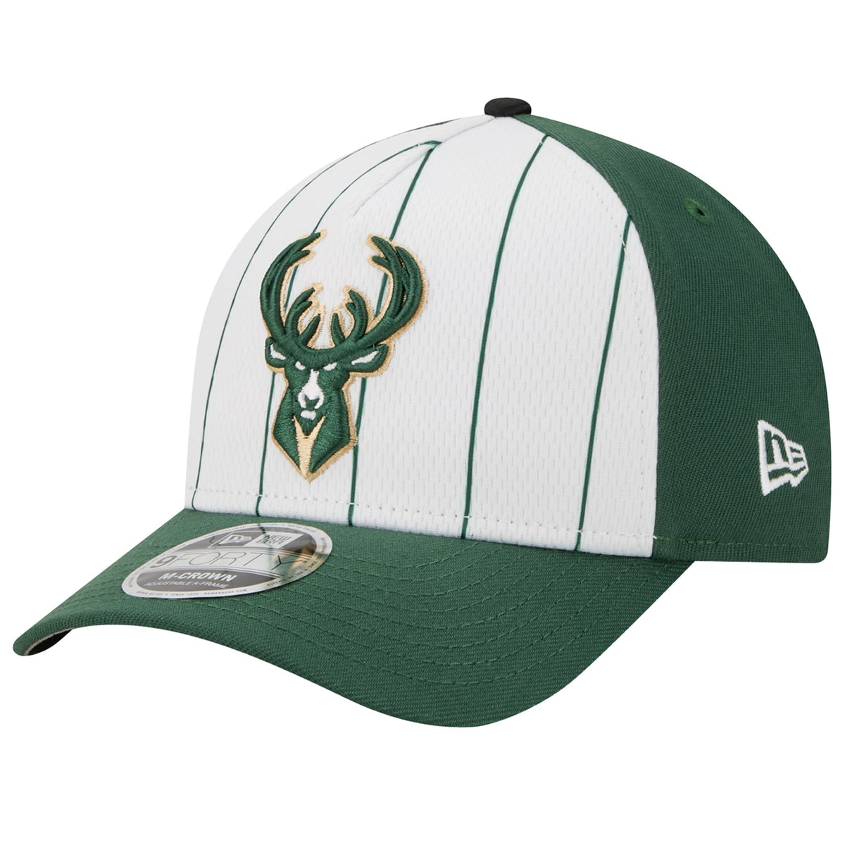 Men's Milwaukee Bucks  New Era White/Hunter Green 2025 NBA Tip Off M-Crown A-Frame 9FORTY Adjustable Hat