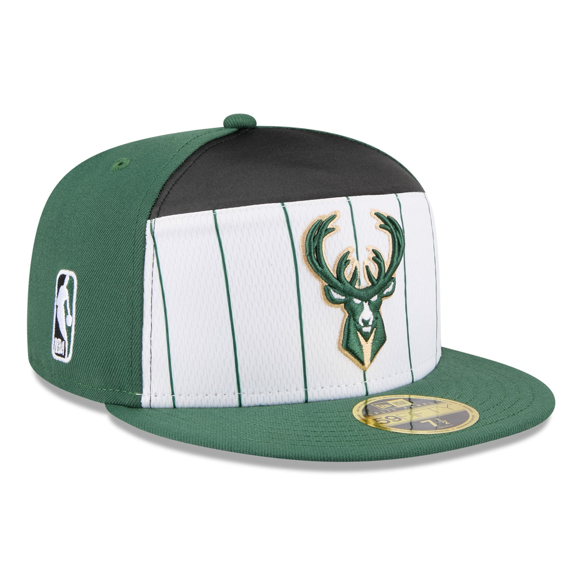 Men's Milwaukee Bucks  New Era White/Hunter Green 2025 NBA Tip Off Split Panel 59FIFTY Fitted Hat
