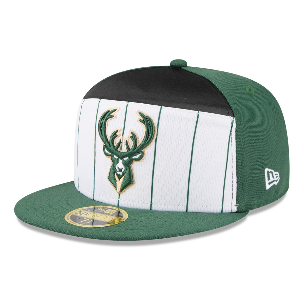 Men's Milwaukee Bucks  New Era White/Hunter Green 2025 NBA Tip Off Split Panel 59FIFTY Fitted Hat
