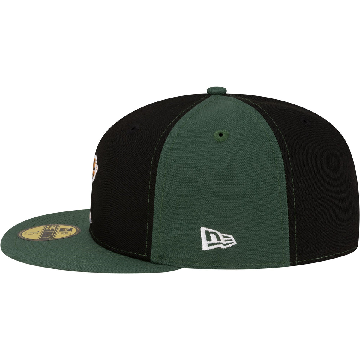 Men's Milwaukee Bucks  New Era Black/Hunter Green 80s Throwback Pinwheel 59FIFTY Fitted Hat