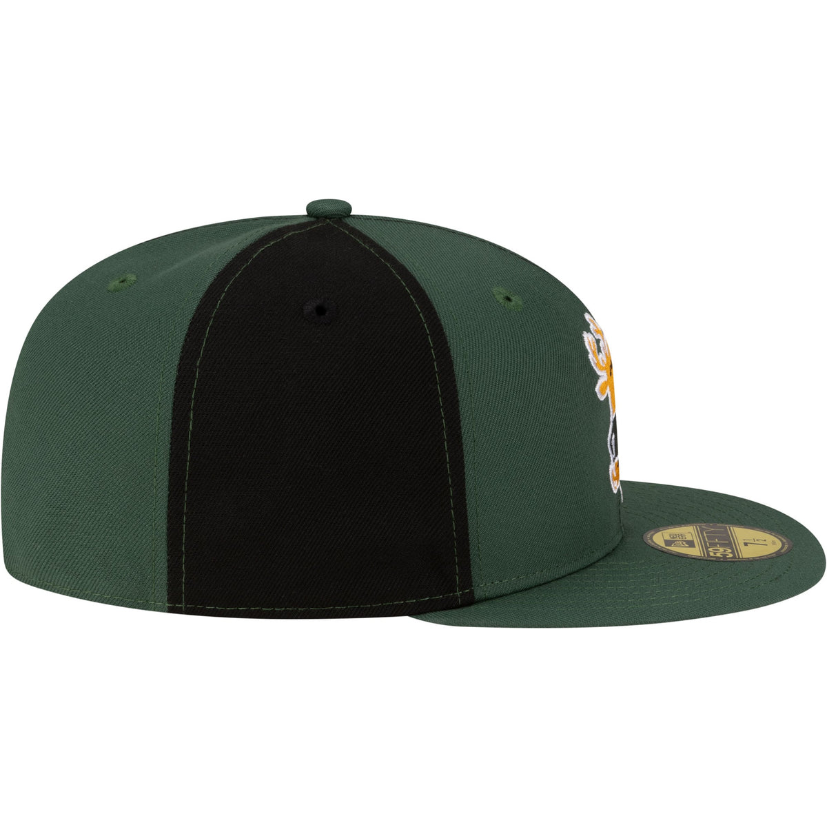 Men's Milwaukee Bucks  New Era Black/Hunter Green 80s Throwback Pinwheel 59FIFTY Fitted Hat