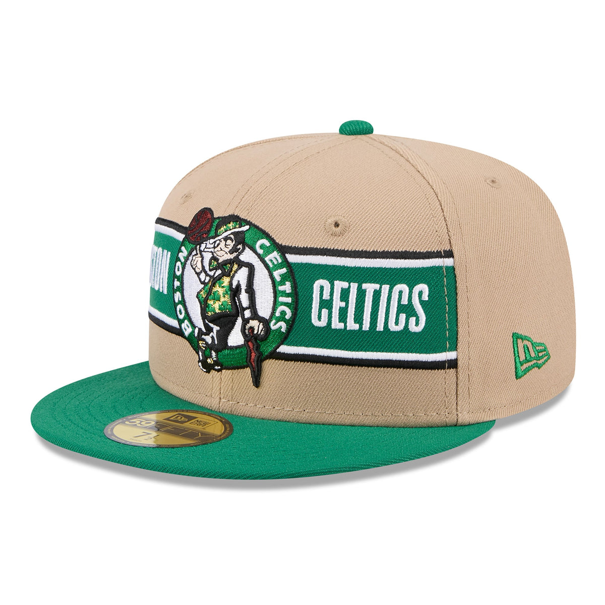Men's Boston Celtics New Era Tan/Kelly Green 2024 NBA Draft 59FIFTY Fitted Hat