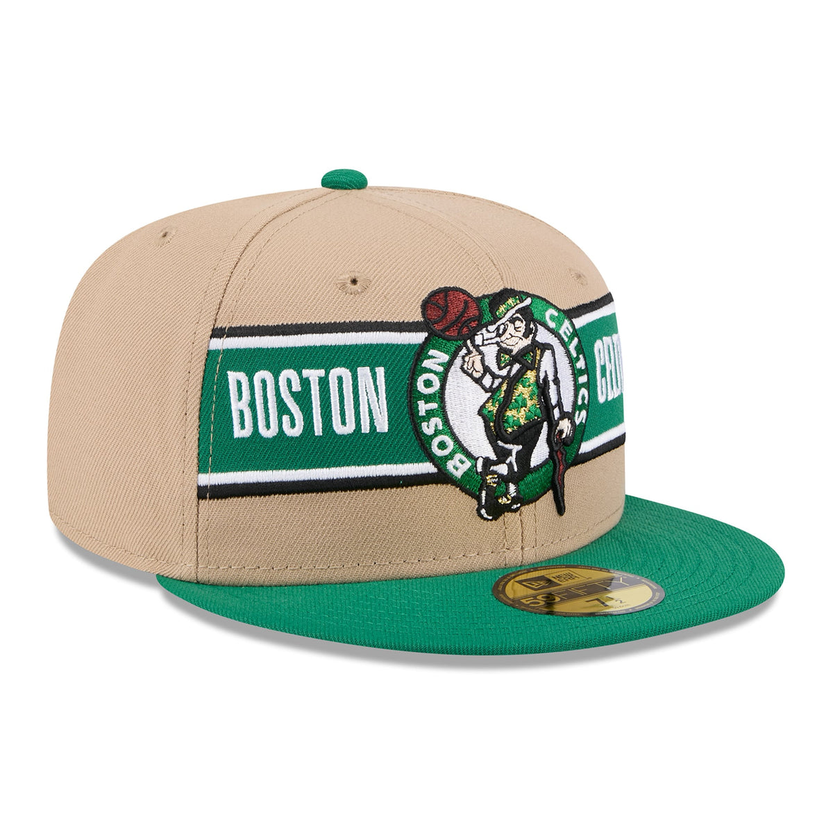 Men's Boston Celtics New Era Tan/Kelly Green 2024 NBA Draft 59FIFTY Fitted Hat