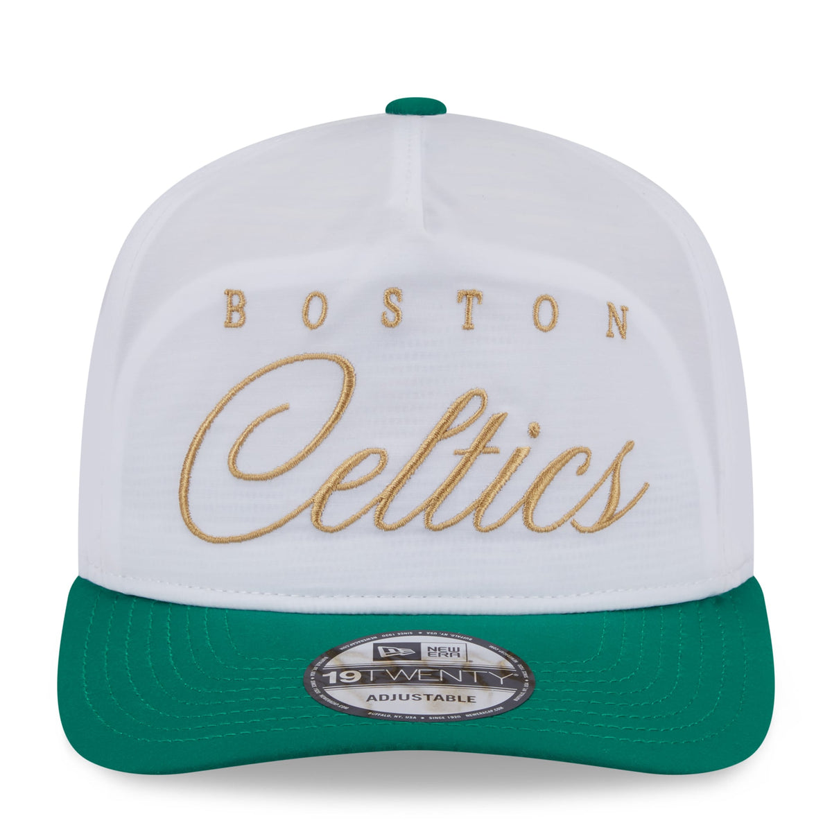 Men's Boston Celtics New Era White/Kelly Green 2025 NBA Draft On-Stage Nylon 19TWENTY Adjustable Hat