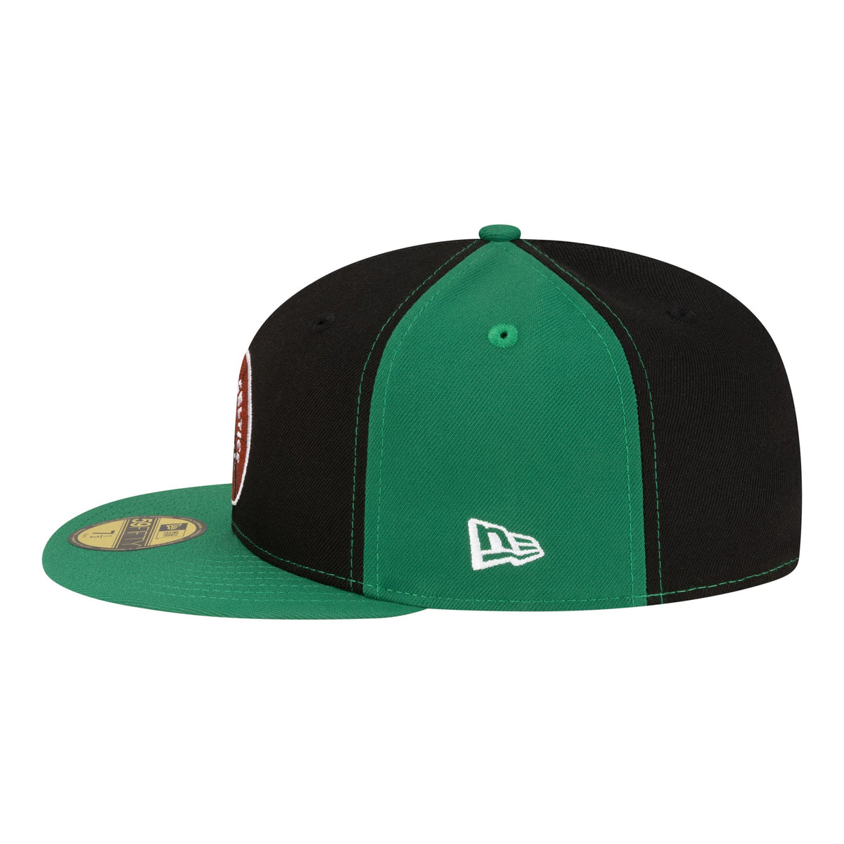 Men's Boston Celtics  New Era Black/Kelly Green 80s Throwback Pinwheel 59FIFTY Fitted Hat