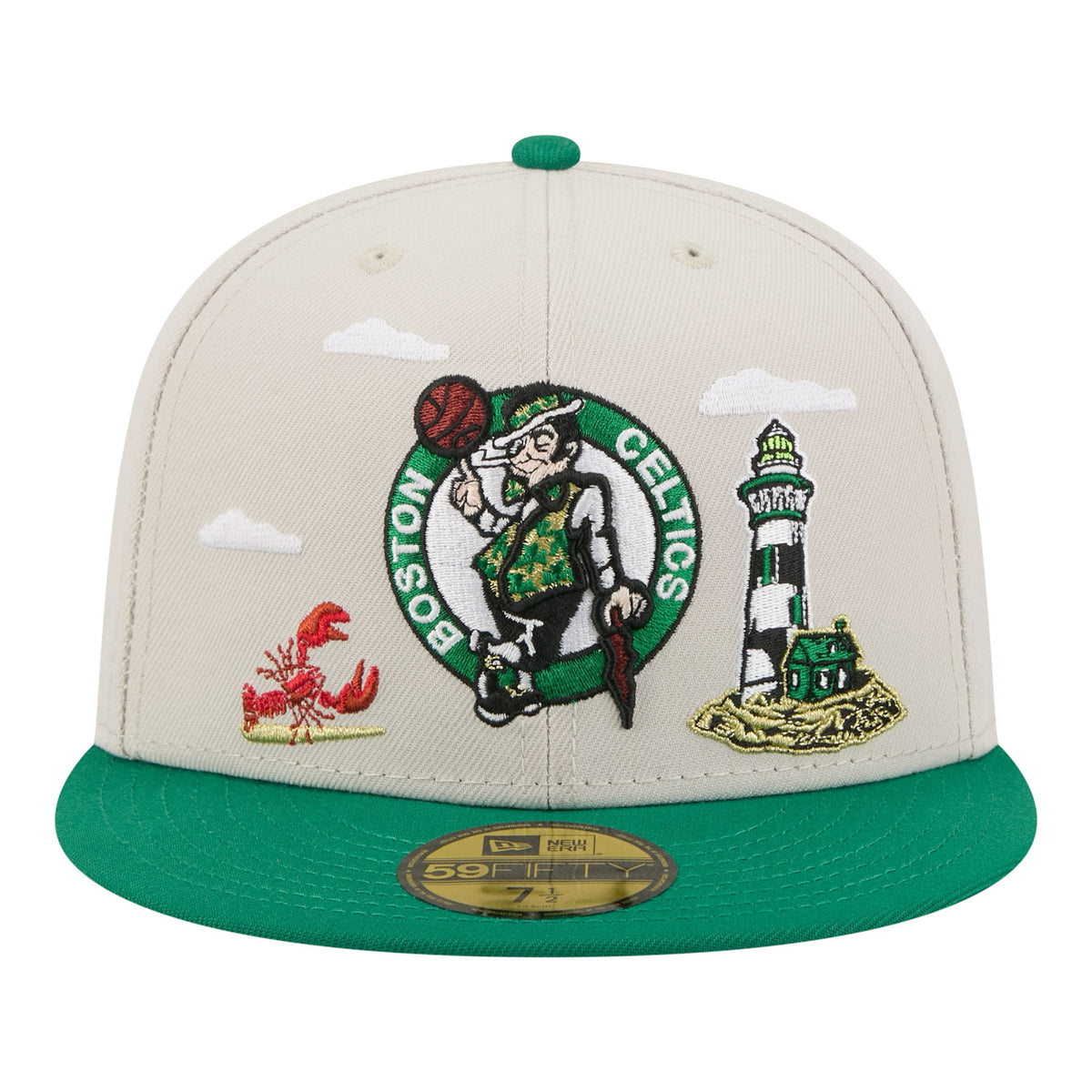 Men's Boston Celtics  New Era Tan/Kelly Green Localized City Icon 59FIFTY Fitted Hat