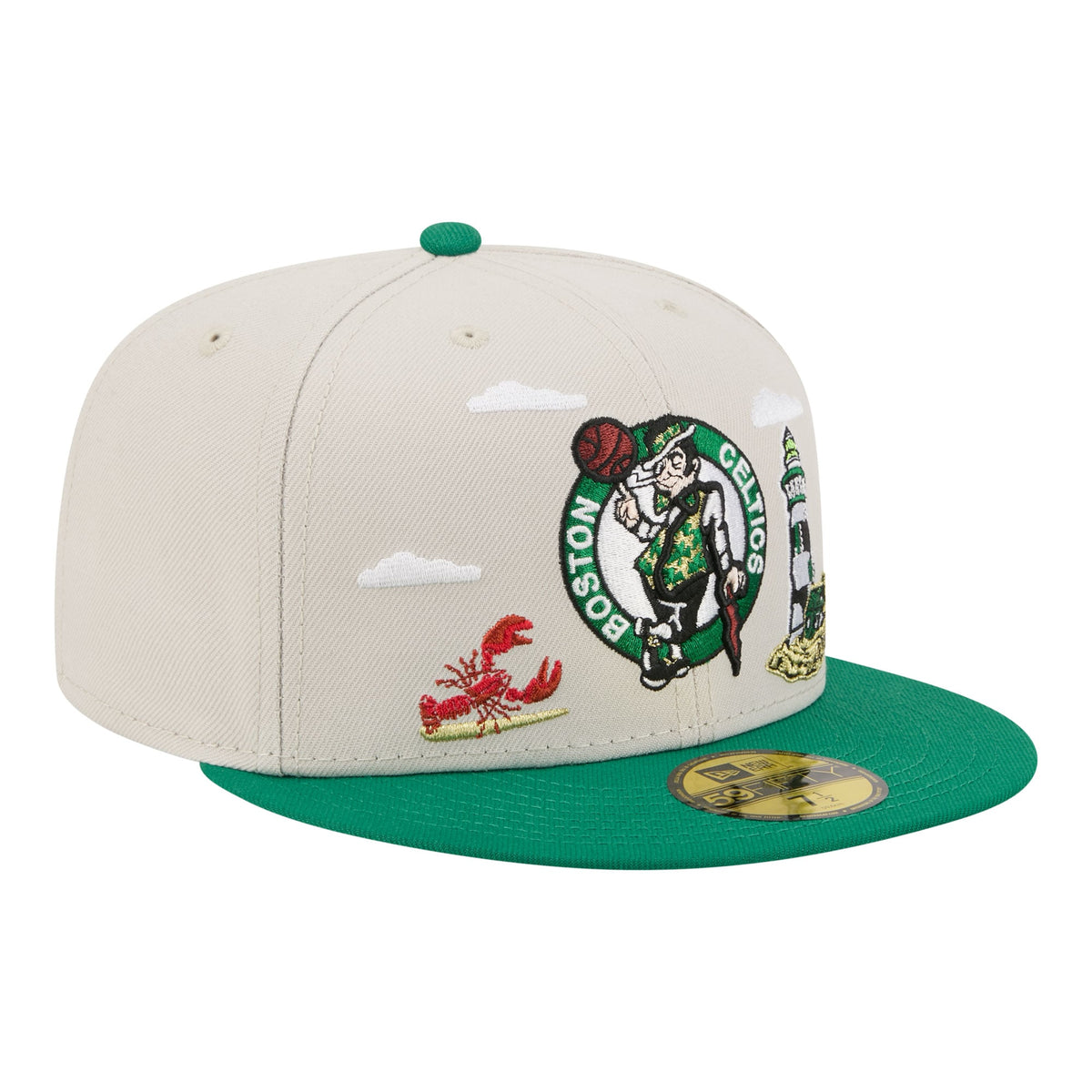Men's Boston Celtics  New Era Tan/Kelly Green Localized City Icon 59FIFTY Fitted Hat