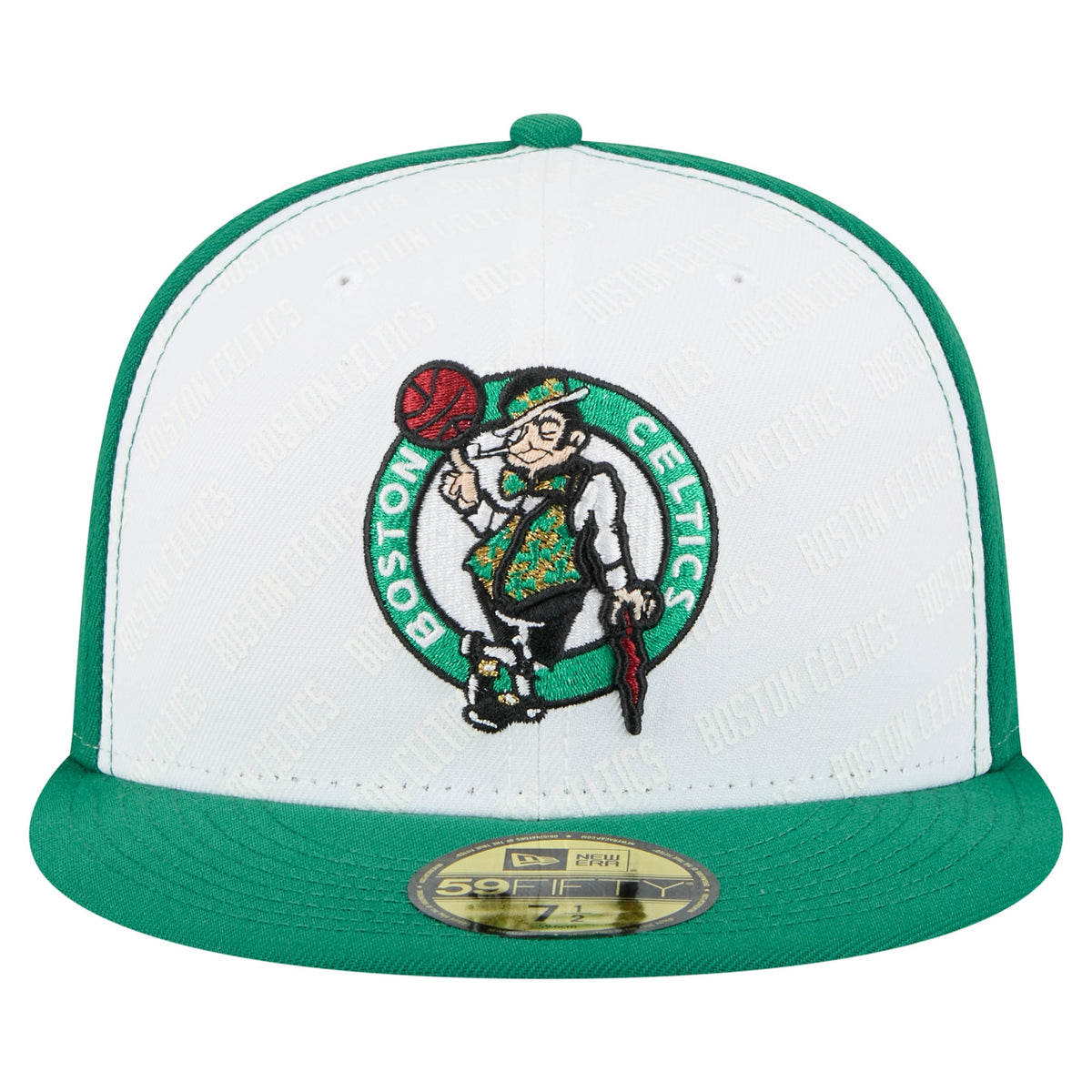 Men's Boston Celtics  New Era White/Kelly Green Repeat 59Fifty Fitted Hat