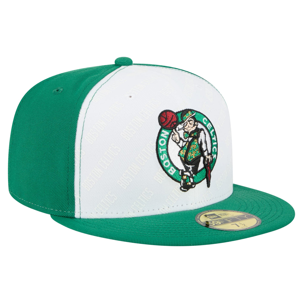 Men's Boston Celtics  New Era White/Kelly Green Repeat 59Fifty Fitted Hat