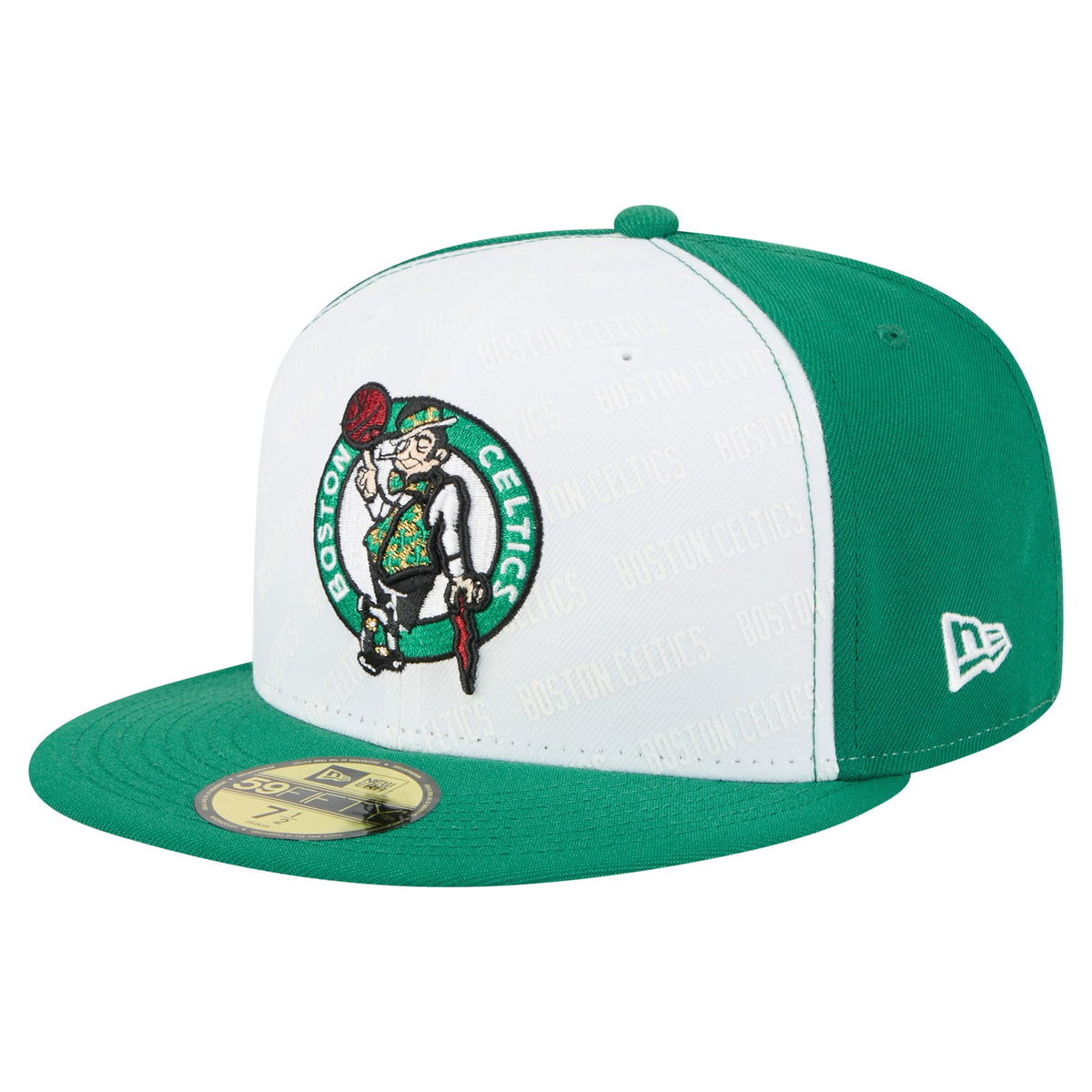 Men's Boston Celtics  New Era White/Kelly Green Repeat 59Fifty Fitted Hat