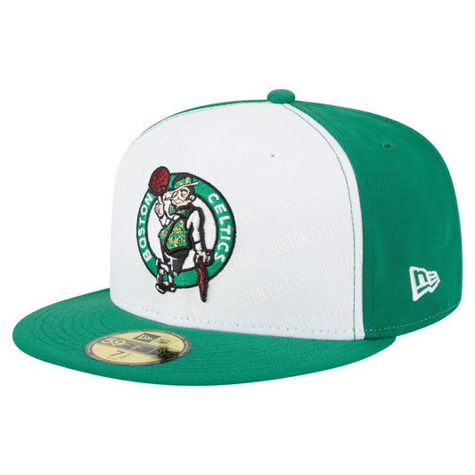 Men's Boston Celtics  New Era White/Kelly Green Repeat 59Fifty Fitted Hat