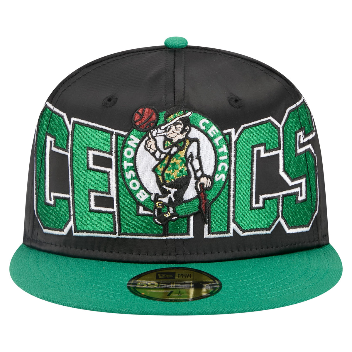 Men's Boston Celtics New Era Black/Kelly Green Satin Two-Tone 59FIFTY Fitted Hat