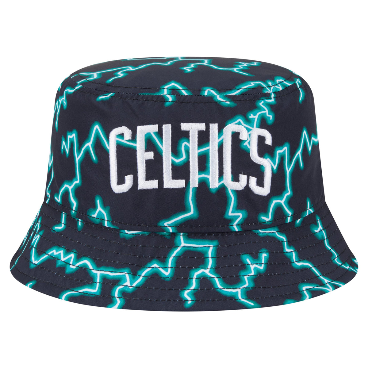 Men's Boston Celtics New Era Black/Light Blue Summer Sun and Storm Reversible Bucket Hat