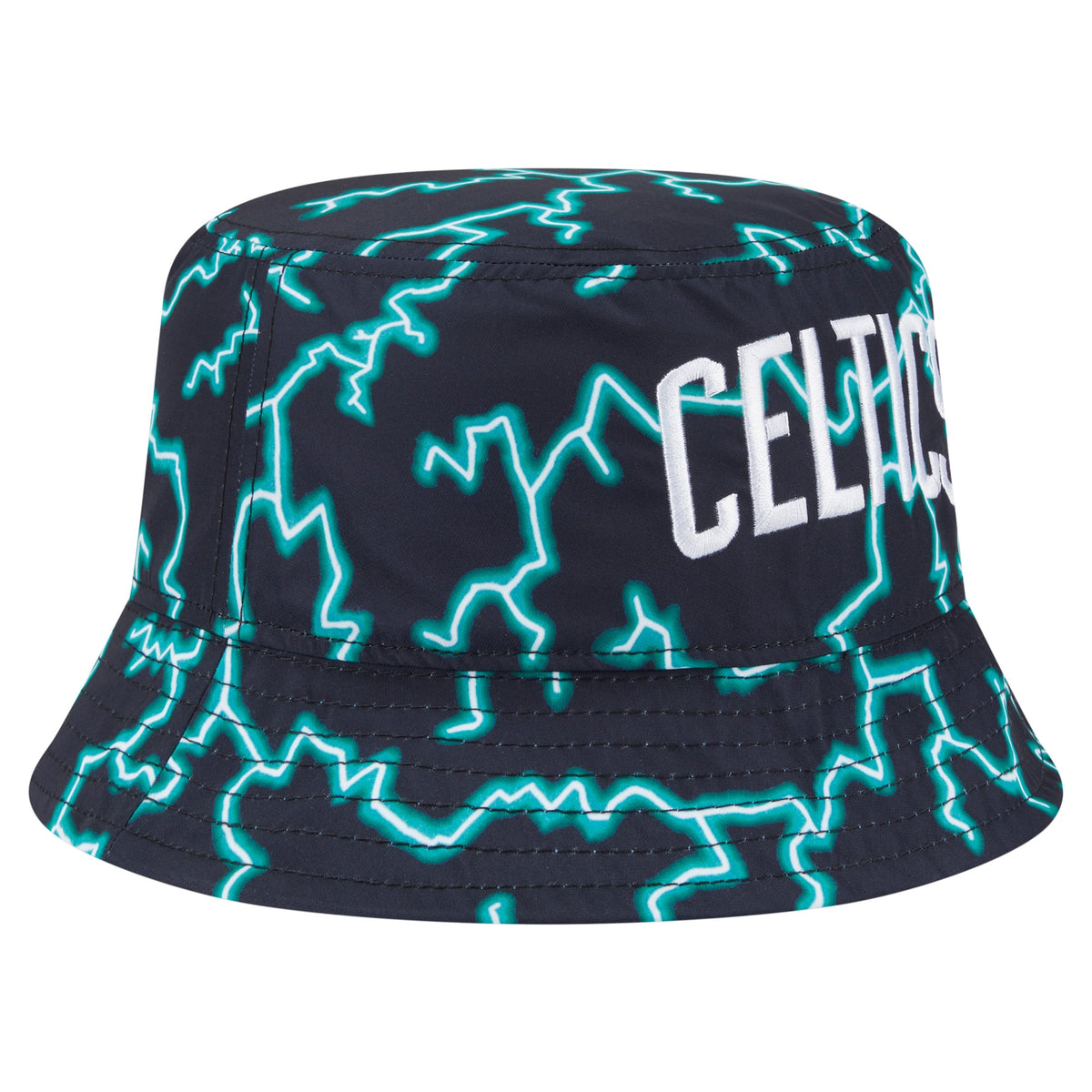 Men's Boston Celtics New Era Black/Light Blue Summer Sun and Storm Reversible Bucket Hat