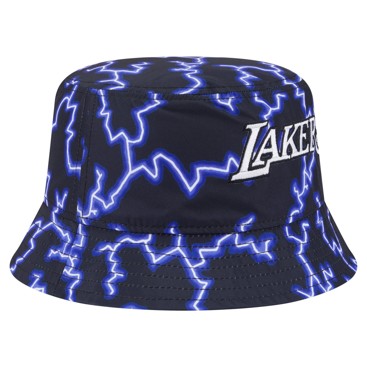 Men's Los Angeles Lakers New Era Black/Light Blue Summer Sun and Storm Reversible Bucket Hat