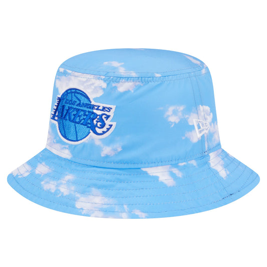 Men's Los Angeles Lakers New Era Black/Light Blue Summer Sun and Storm Reversible Bucket Hat