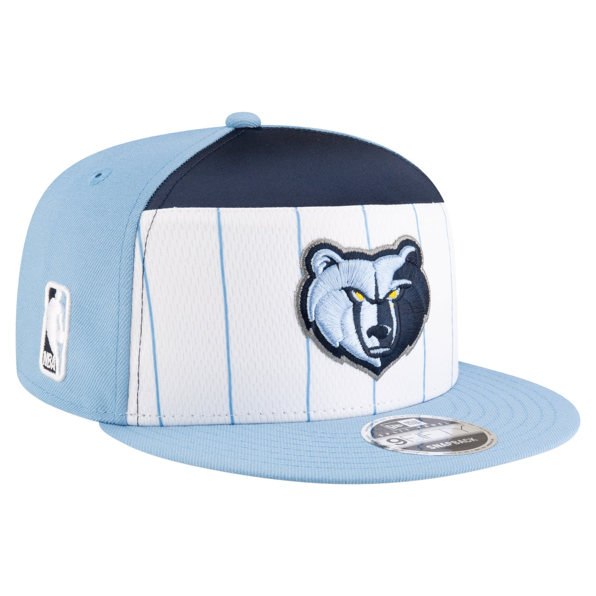 Youth Memphis Grizzlies  New Era White/Light Blue 2025 NBA Tip Off Split Panel 9FIFTY Snapback Hat