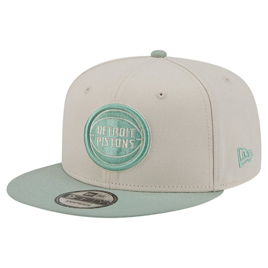 Men's Detroit Pistons  New Era Cream/Light Green Color Pack 9FIFTY Snapback Hat