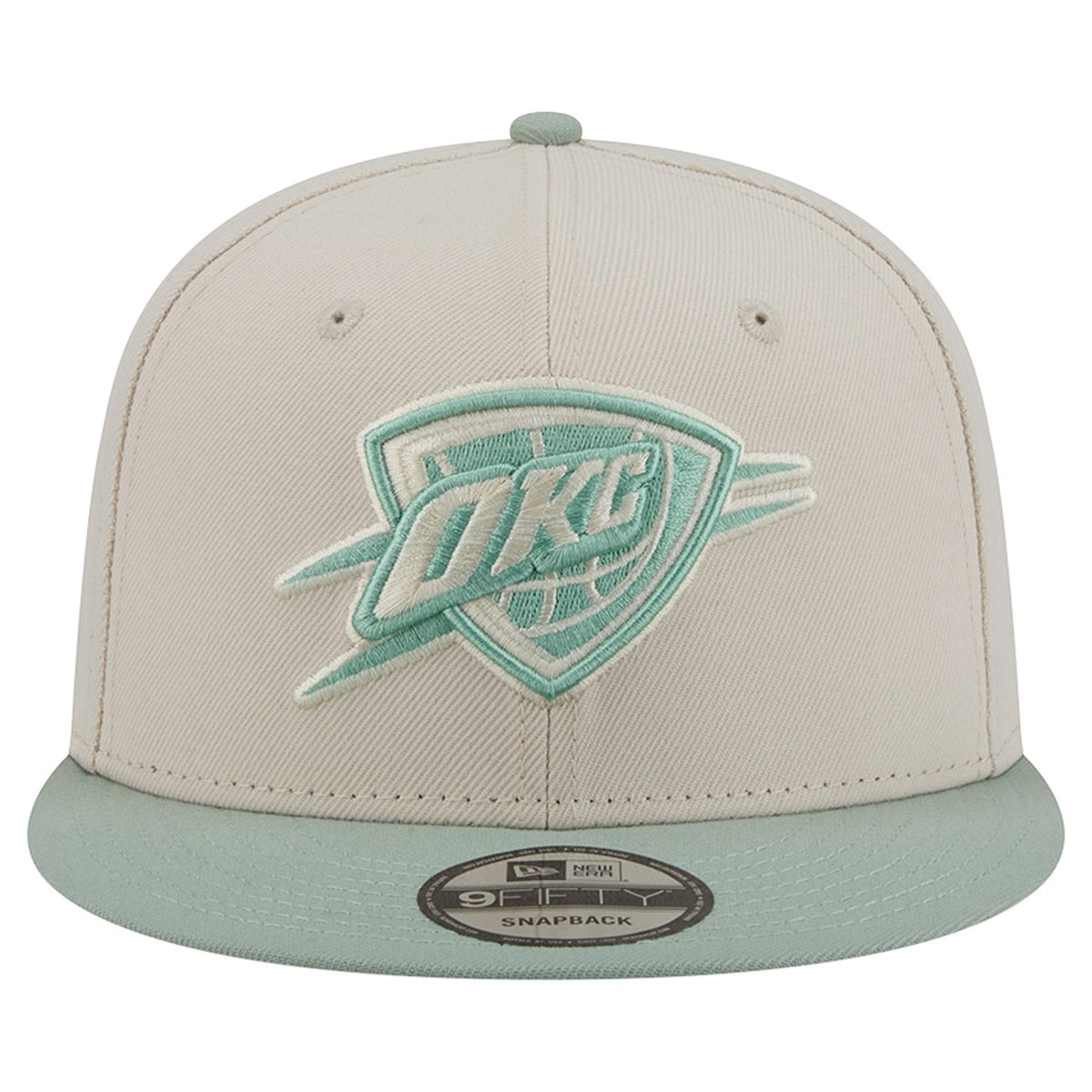Men's Oklahoma City Thunder  New Era Cream/Light Green Color Pack 9FIFTY Snapback Hat