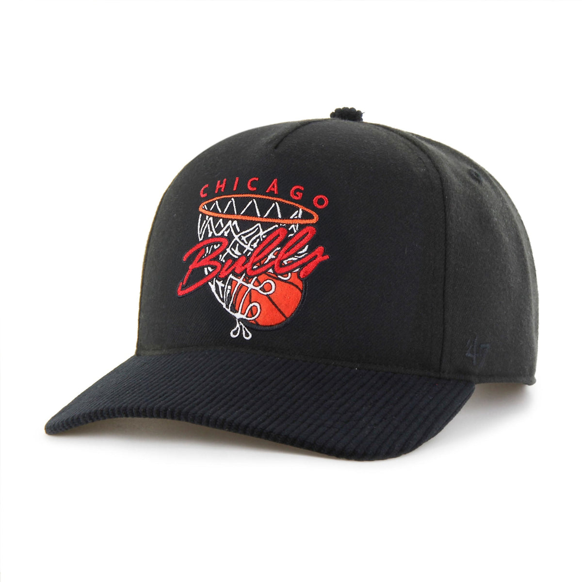 Men's Chicago Bulls  '47 Black Nothing But Net Hitch Adjustable Hat