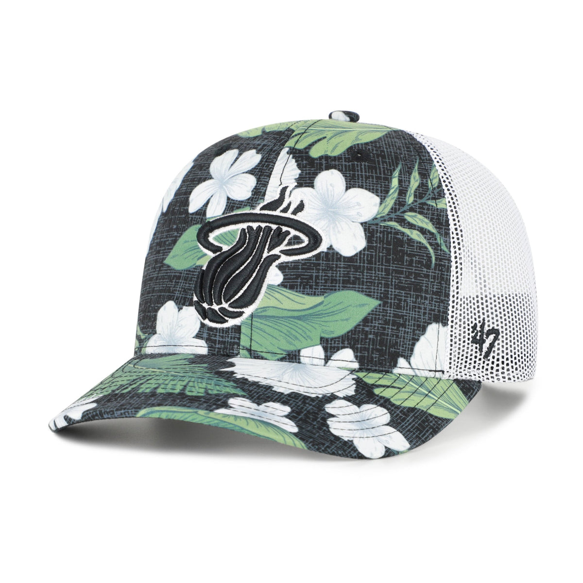 Men's Miami Heat  '47 Black Beach Side Trucker Adjustable Hat