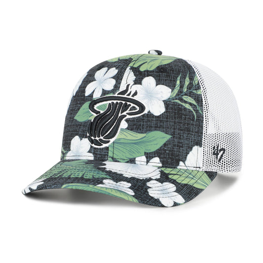 Men's Miami Heat  '47 Black Beach Side Trucker Adjustable Hat