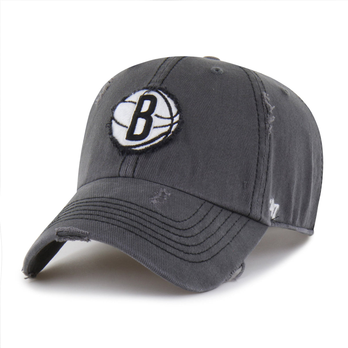 Men's Brooklyn Nets  '47 Charcoal Weathered Clean Up Adjustable Hat