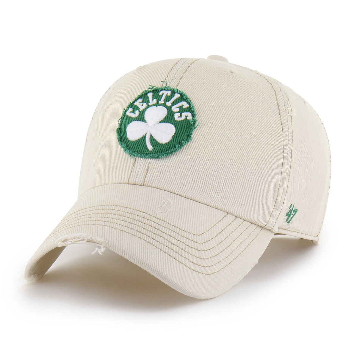 Men's Boston Celtics  '47 Cream Weathered Clean Up Adjustable Hat