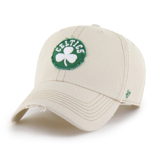 Men's Boston Celtics  '47 Cream Weathered Clean Up Adjustable Hat